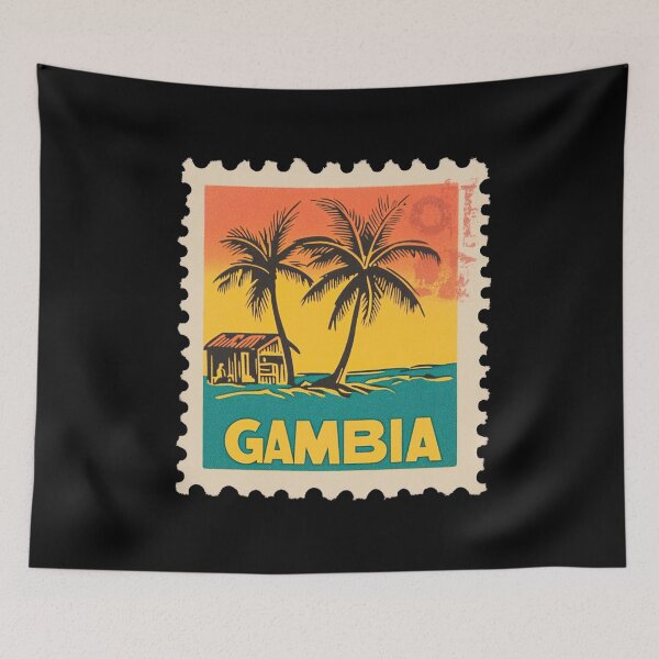 Item preview, Vintage Gambia Postage Stamp Art - Tropical Riverine Paradise designed and sold by tiigerdad.