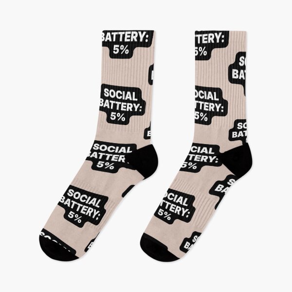 Item preview, Social Battery 5% Bold Typography Design designed and sold by artemiostudio.