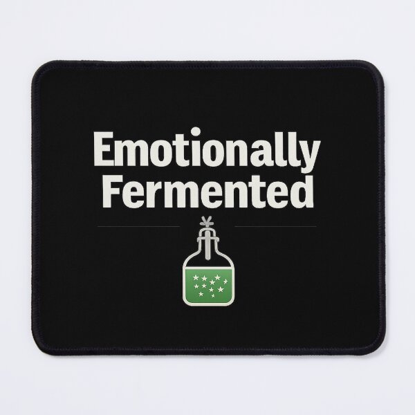Item preview, Emotionally Fermented – Dark Humor Mental Health Quote designed and sold by AddictiveDesign.