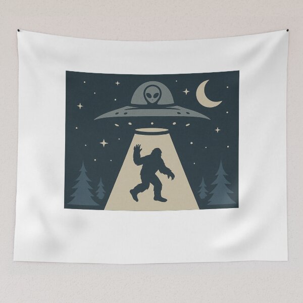 Item preview, UFO Takes Bigfoot designed and sold by CryptidOutfittersCo.
