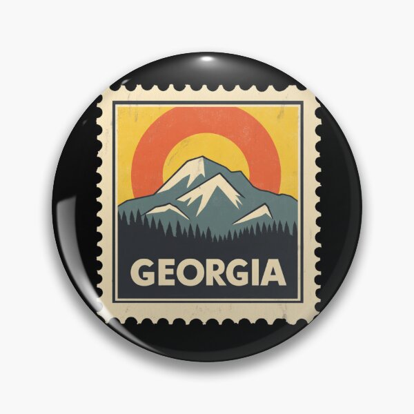 Item preview, Vintage Georgia Postage Stamp Art - Caucasus Mountain Peaks designed and sold by tiigerdad.