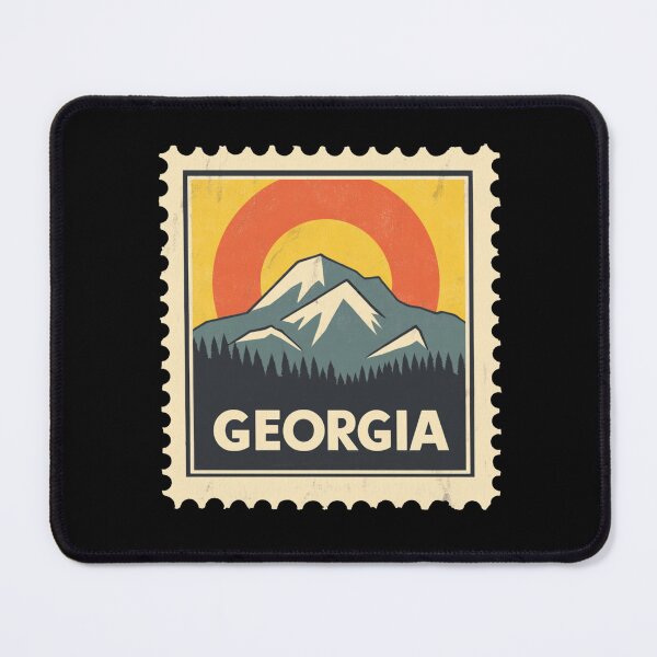Item preview, Vintage Georgia Postage Stamp Art - Caucasus Mountain Peaks designed and sold by tiigerdad.