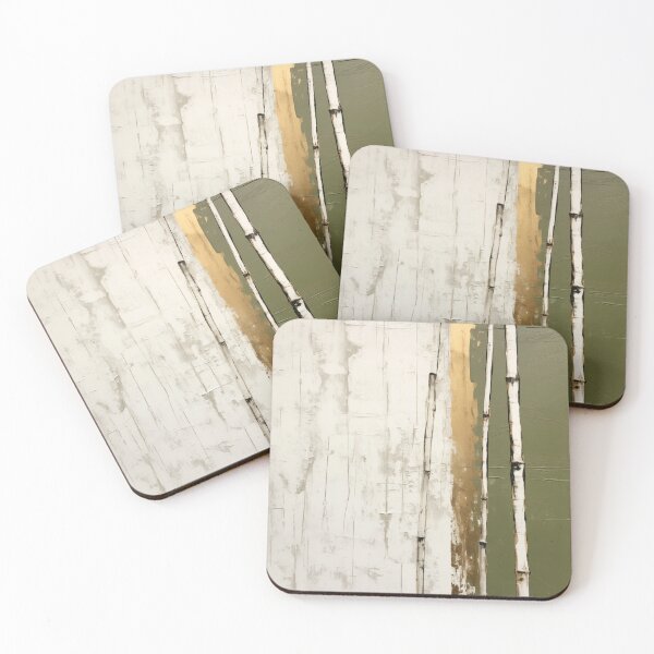 Item preview, Wabi sabi and japandi inspired gold and deep sage abstract herbs designed and sold by filigreedigital.