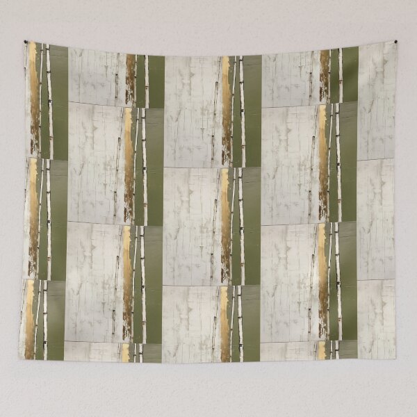 Item preview, Wabi sabi and japandi inspired gold and deep sage abstract herbs designed and sold by filigreedigital.