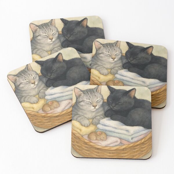 Item preview, Two Kitties Asleep in the Basket designed and sold by TinCatOutPost.