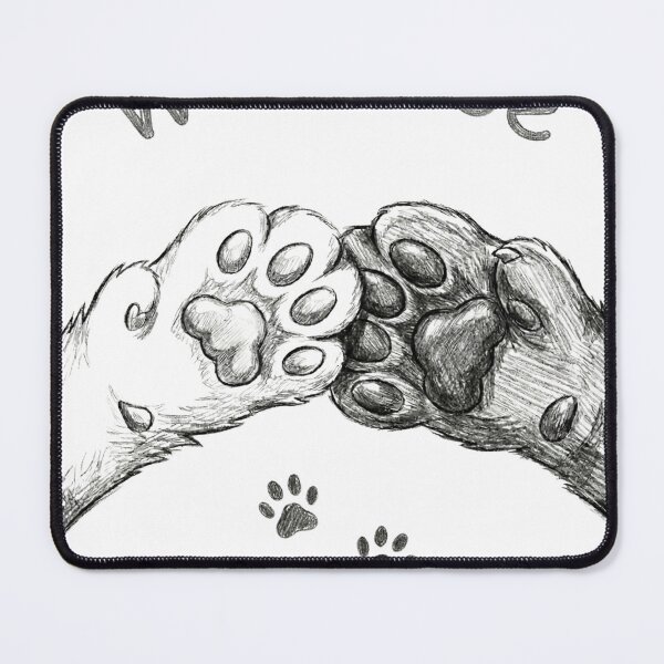 Item preview, Wanna Be My Kitty Forever - Cute Cat Paws Fist Bump Pencil Sketch designed and sold by TeezOfMadness.