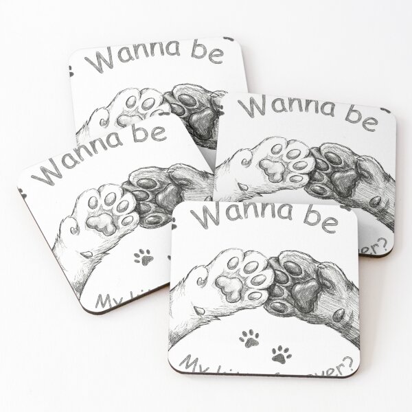 Item preview, Wanna Be My Kitty Forever - Cute Cat Paws Fist Bump Pencil Sketch designed and sold by TeezOfMadness.
