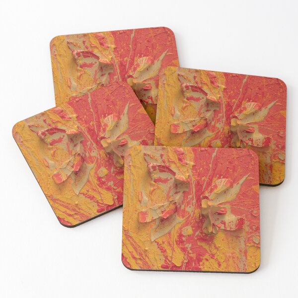 Item preview, Vibrant red and yellow abstract paint texture art designed and sold by Rue Market.