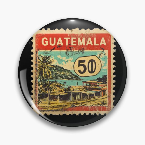 Item preview, Vintage Guatemala Postage Stamp Art - Lake Atitlan & Volcano designed and sold by tiigerdad.
