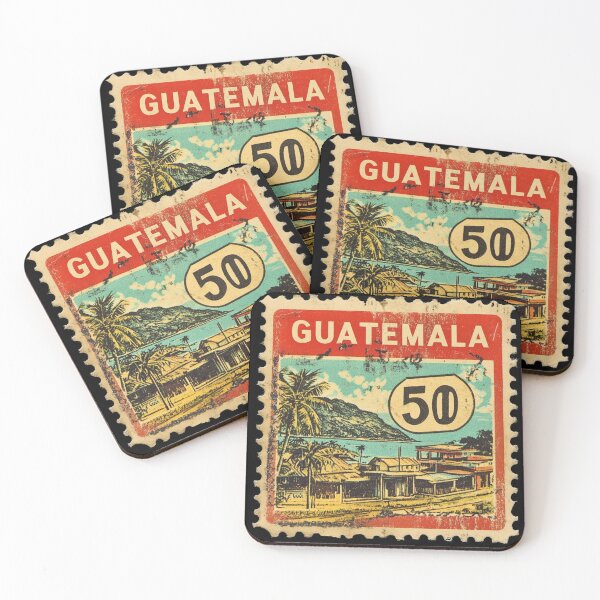 Item preview, Vintage Guatemala Postage Stamp Art - Lake Atitlan & Volcano designed and sold by tiigerdad.
