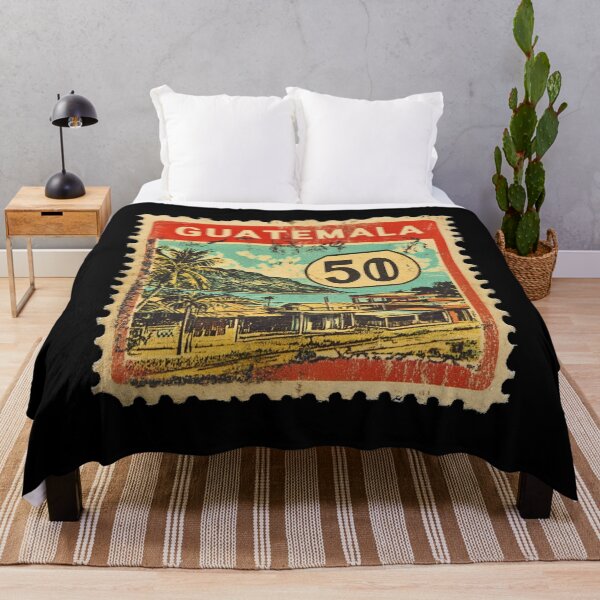 Item preview, Vintage Guatemala Postage Stamp Art - Lake Atitlan & Volcano designed and sold by tiigerdad.