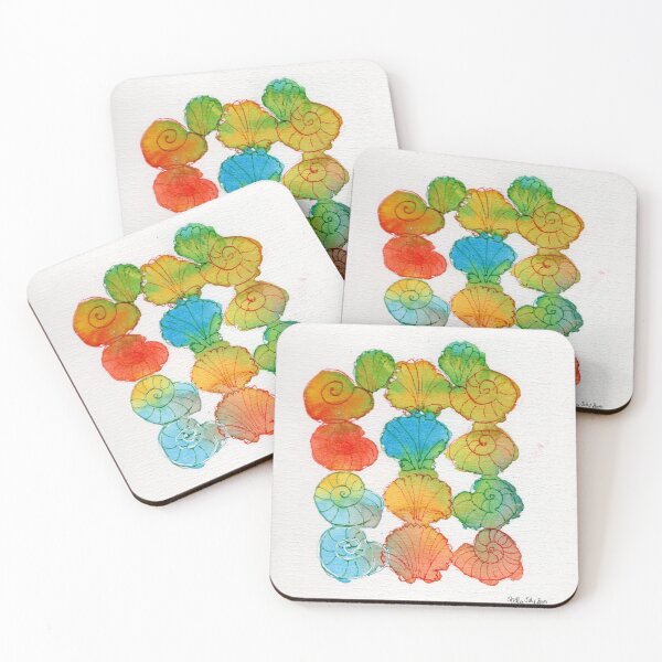 Item preview, Colorful Shells – Watercolor Coastal Pattern designed and sold by InspirationsSP.