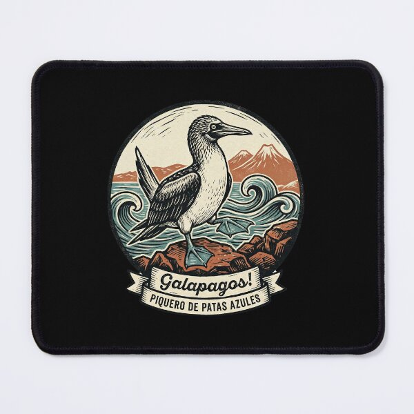 Item preview, Blue-Footed Booby Galapagos - Piquero Patas Azules Woodcut designed and sold by Andes Collective.