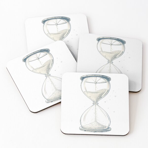 Item preview, Falling Time – Symbolic Hourglass Illustration | Minimalist Concept Art designed and sold by VivoStudio.