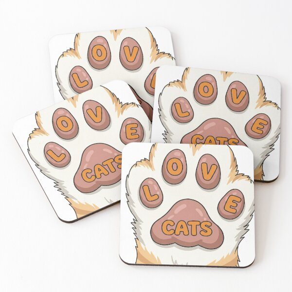 Item preview, Love Cats - Cute Orange Tabby Paw with Toe Beans Text designed and sold by TeezOfMadness.