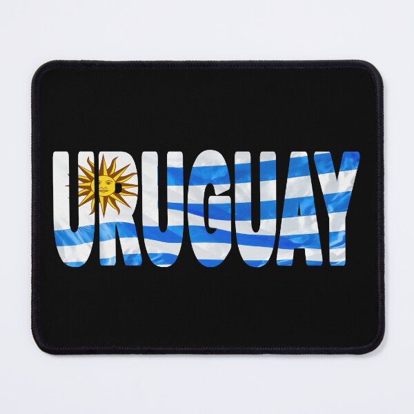 Item preview, URUGUAY - Flag Flying in Wind cut to Letters Souvenir Sticker Shirt designed and sold by Adam Gormley.