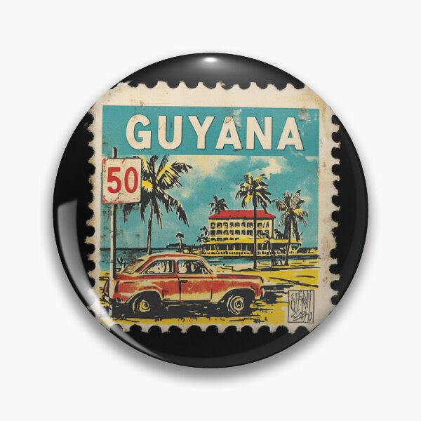 Item preview, Vintage Guyana Postage Stamp Art - Georgetown Colonial Coast designed and sold by tiigerdad.