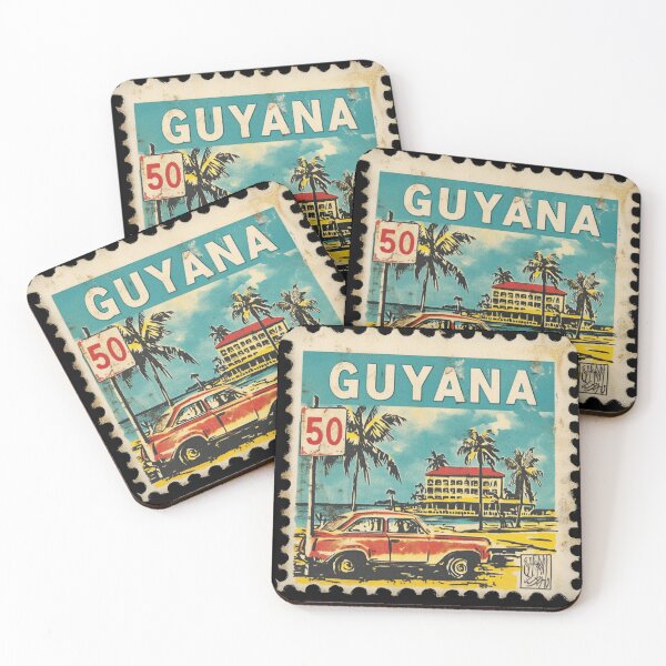Item preview, Vintage Guyana Postage Stamp Art - Georgetown Colonial Coast designed and sold by tiigerdad.