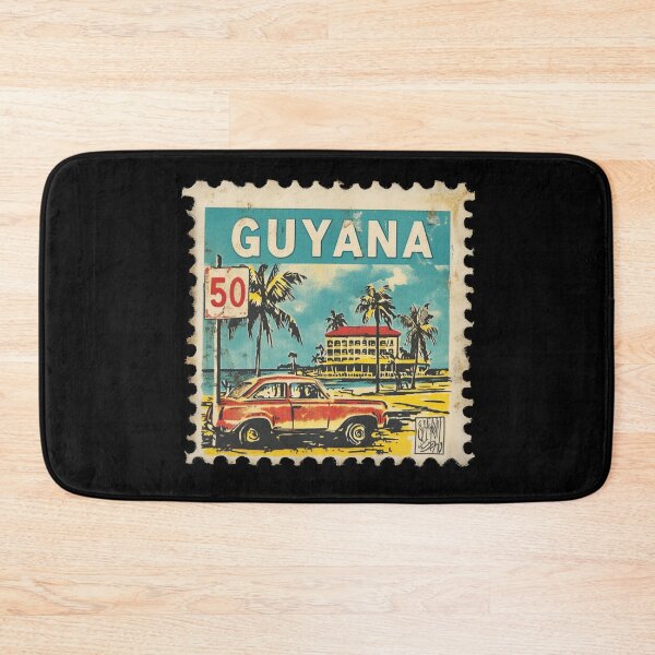 Item preview, Vintage Guyana Postage Stamp Art - Georgetown Colonial Coast designed and sold by tiigerdad.