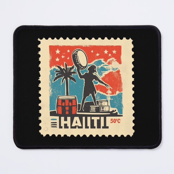 Item preview, Vintage Haiti Postage Stamp Art - Caribbean Rhythms & Stars designed and sold by tiigerdad.