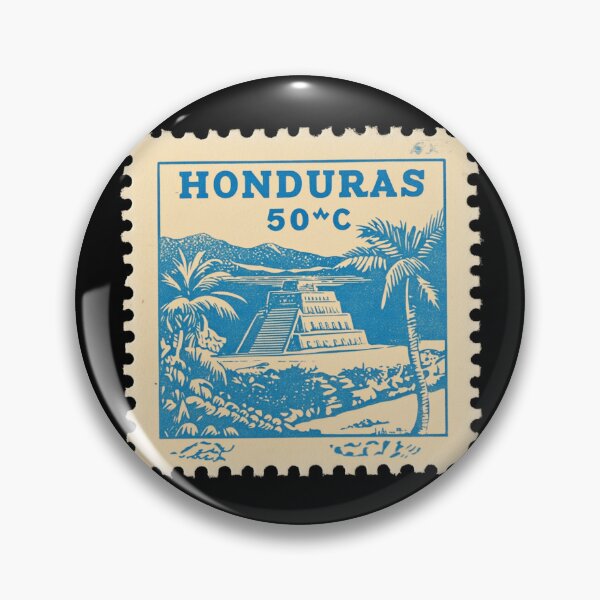 Item preview, Vintage Honduras Postage Stamp Art - Maya Pyramid & Palms designed and sold by tiigerdad.