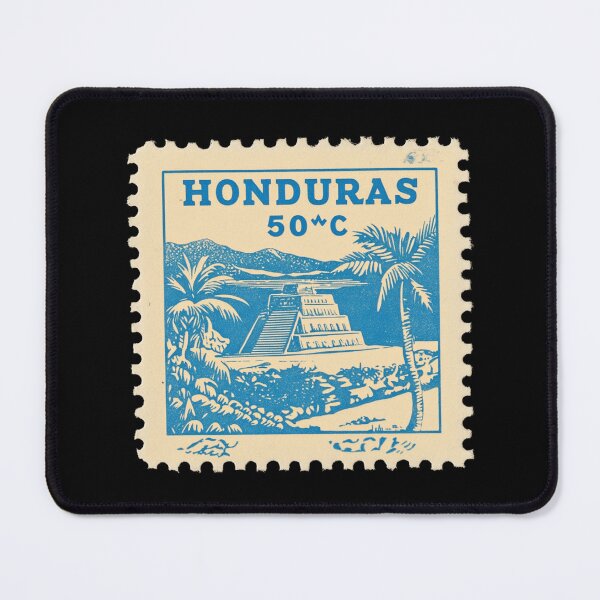 Item preview, Vintage Honduras Postage Stamp Art - Maya Pyramid & Palms designed and sold by tiigerdad.