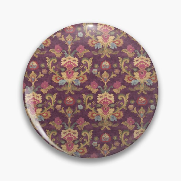 Item preview, Antique Purple Baroque Damask Florals Pattern designed and sold by bubblegoth.