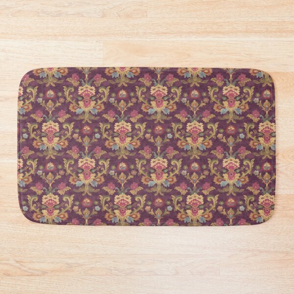 Item preview, Antique Purple Baroque Damask Florals Pattern designed and sold by bubblegoth.