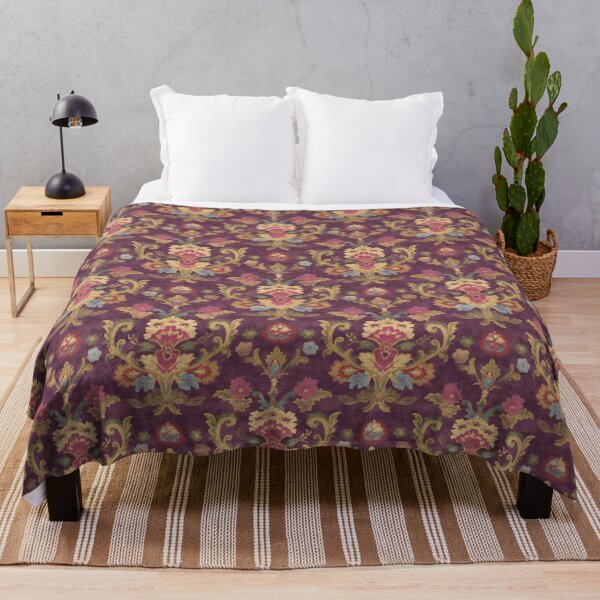 Item preview, Antique Purple Baroque Damask Florals Pattern designed and sold by bubblegoth.