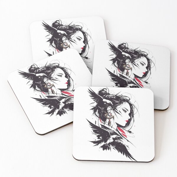 Item preview, Raven Queen – Gothic Dark Fantasy Ink Illustration designed and sold by Dyan4.