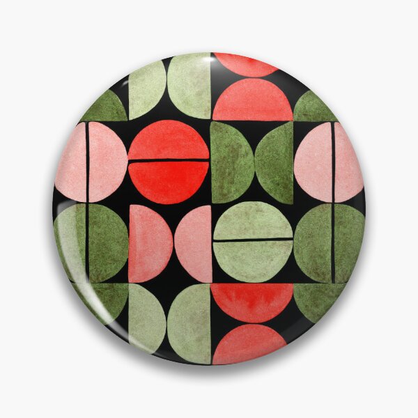 Item preview, Red and Green Semicircles Geometric Pattern in Watercolor designed and sold by andrebalest.art.