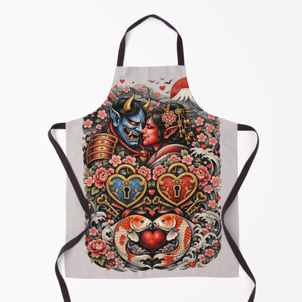 Item preview, Oni Lovers – Japanese Valentine Tattoo Art designed and sold by ValeriValera.