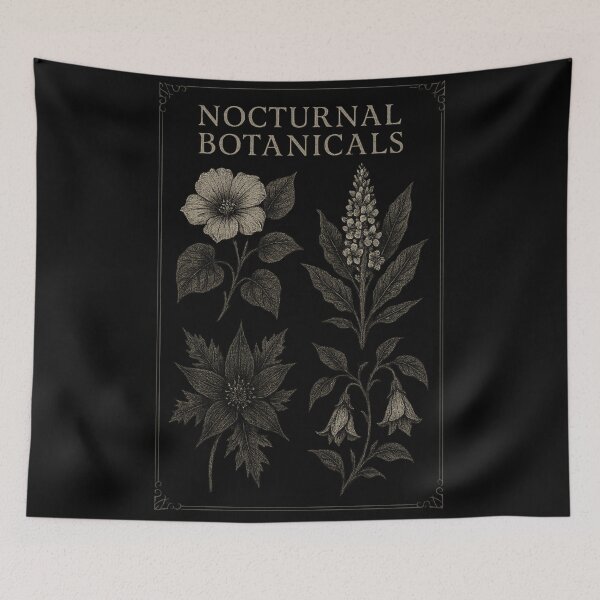 Item preview, Nocturnal Botanicals Plate – Gothic Night Flower Collection designed and sold by Mouraludia.