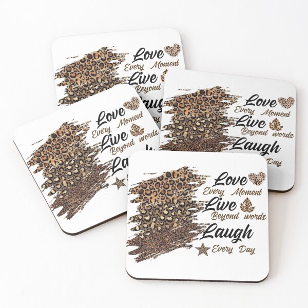 Aperçu de l'œuvre Love, Live, Laugh “With a zebra pattern in beige and brown” créée et vendue par Balsamine.