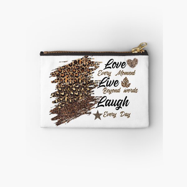 Aperçu de l'œuvre Love, Live, Laugh “With a zebra pattern in beige and brown” créée et vendue par Balsamine.