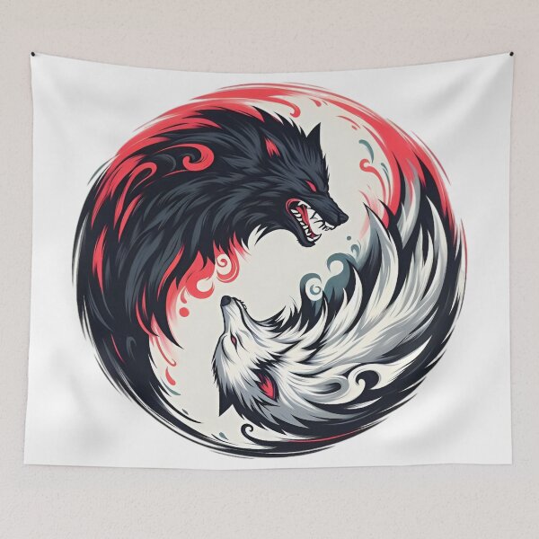 Item preview, Yin Yang Wolves – Balance of Light and Darkness designed and sold by Dyan4.