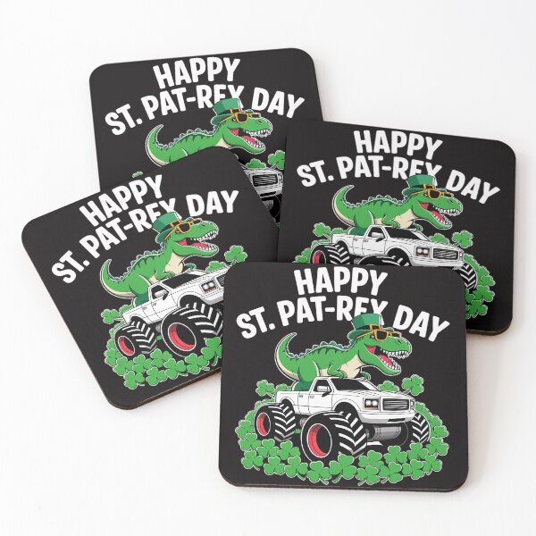 Item preview, Happy St Pat-Rex Day St Patricks Day Dinosaur Monster Truck designed and sold by DarioRosales.