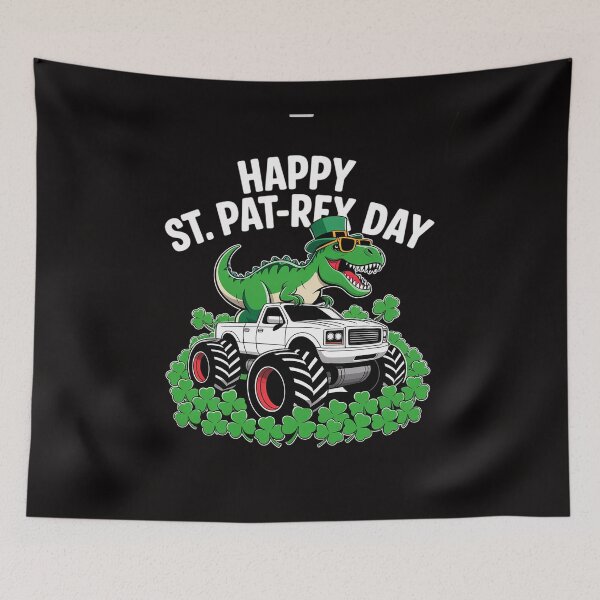 Item preview, Happy St Pat-Rex Day St Patricks Day Dinosaur Monster Truck designed and sold by DarioRosales.