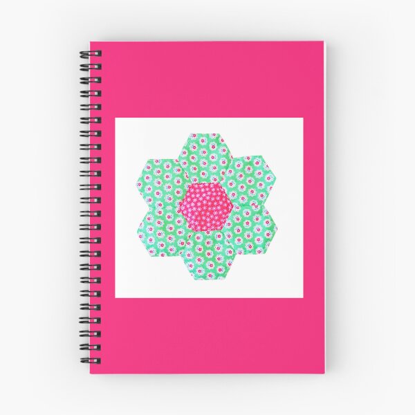 Item preview, Pink and Green Floral Hexagon Patchwork Flower designed and sold by Miss Sherry's Home.