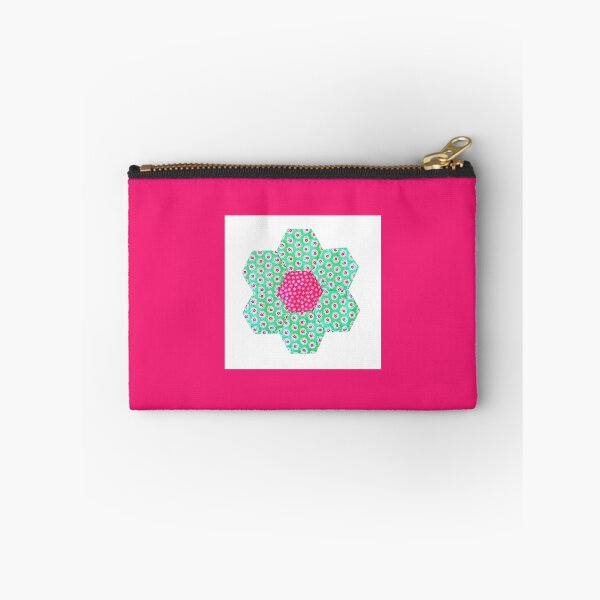 Item preview, Pink and Green Floral Hexagon Patchwork Flower designed and sold by Miss Sherry's Home.