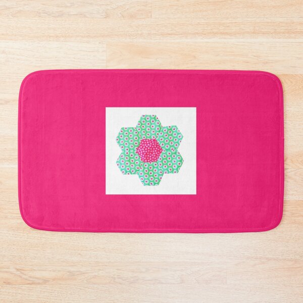 Item preview, Pink and Green Floral Hexagon Patchwork Flower designed and sold by Miss Sherry's Home.