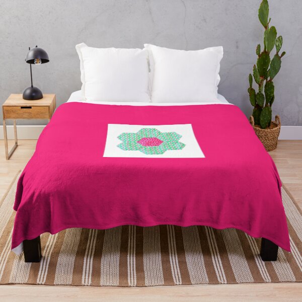 Item preview, Pink and Green Floral Hexagon Patchwork Flower designed and sold by Miss Sherry's Home.