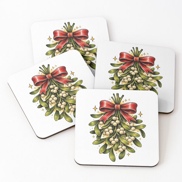 Item preview, Mistletoe with Red Bow Illustration designed and sold by creativevandal.