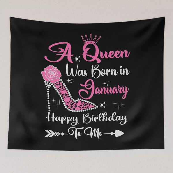 Item preview, A Queen Was Born in January Happy Birthday To Me Birthday Queen designed and sold by Gogetgiggles.