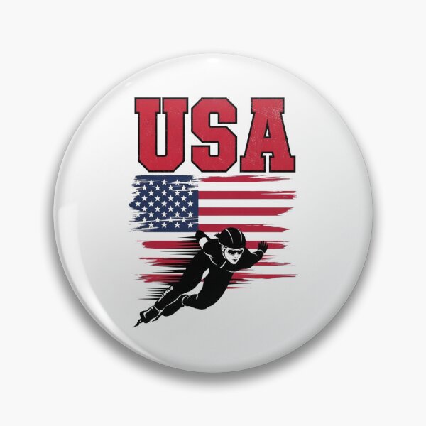 Item preview, USA Woman Speed Skating Winter Games American Flag designed and sold by R&BApparel.