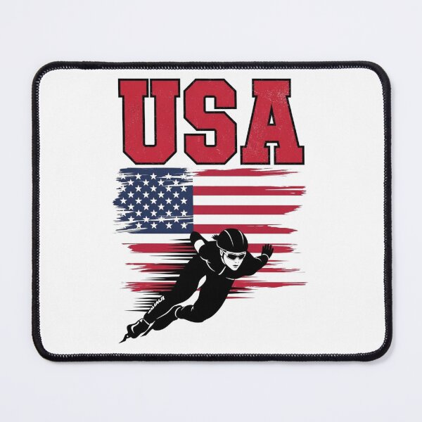 Item preview, USA Woman Speed Skating Winter Games American Flag designed and sold by R&BApparel.