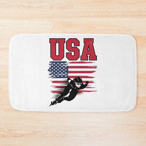 Item preview, USA Woman Speed Skating Winter Games American Flag designed and sold by R&BApparel.