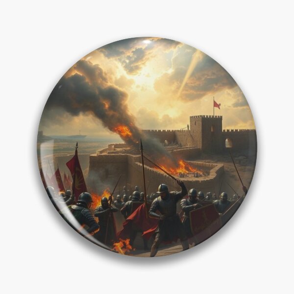 Item preview, Epic Medieval Castle Siege Battle - Fantasy Knights Warriors Art designed and sold by EllDAV777.