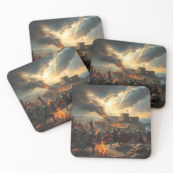 Item preview, Epic Medieval Castle Siege Battle - Fantasy Knights Warriors Art designed and sold by EllDAV777.