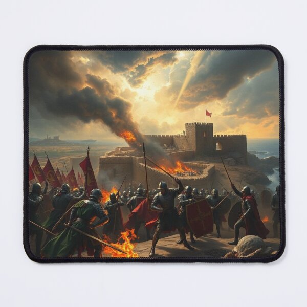 Item preview, Epic Medieval Castle Siege Battle - Fantasy Knights Warriors Art designed and sold by EllDAV777.